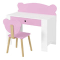 **Titre technique : Bureau enfant en bois avec chaise assortie - Design moderne et couleurs douces**