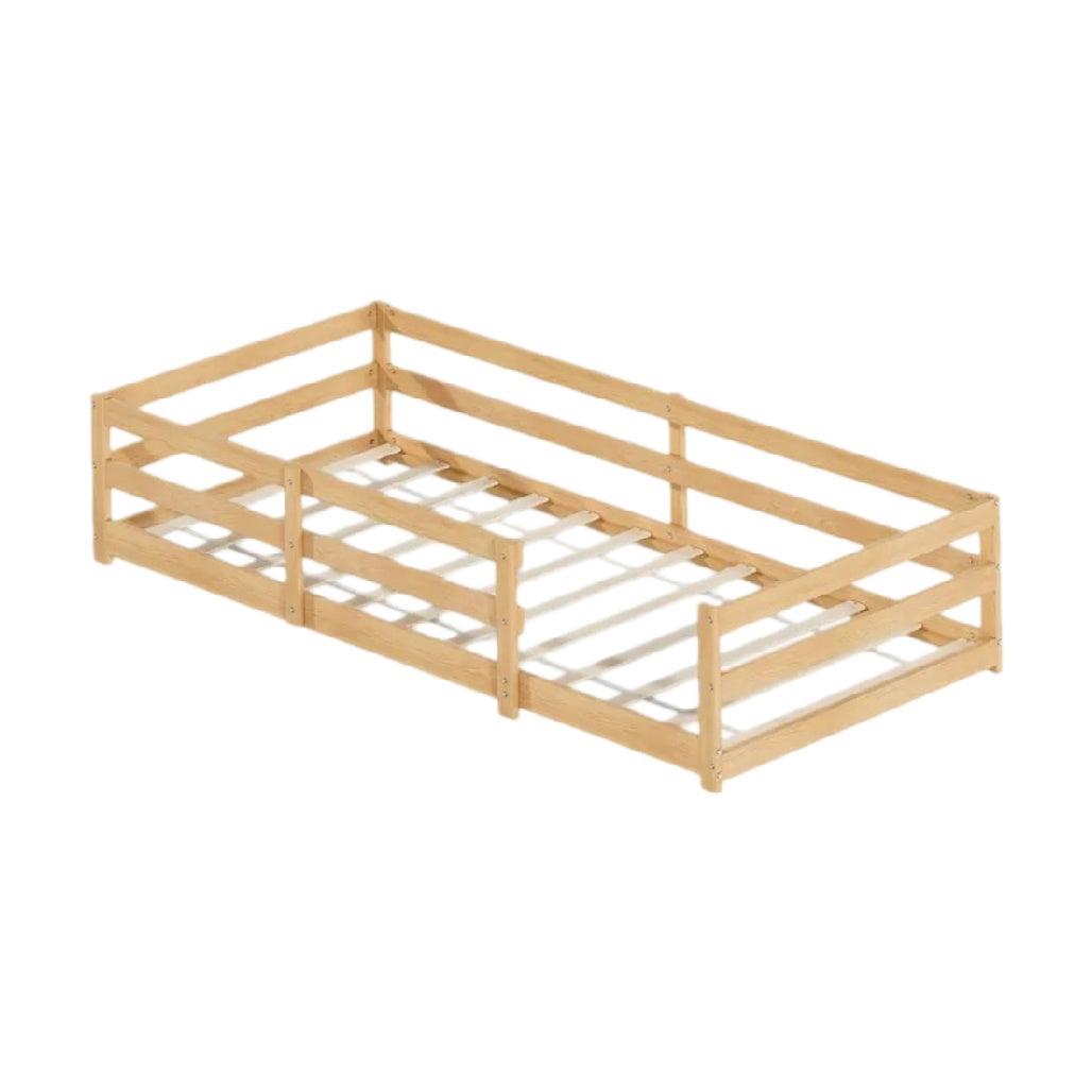 **Lit enfant en bois avec barrières de sécurité**