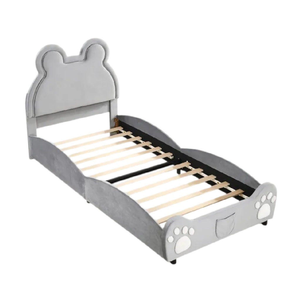 **Lit pour enfant en forme d'ours avec sommier en lattes**